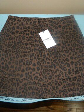 Promesa Jungle Girl Leopard Twill Cargo Mini Skirt Sz S (J-29)